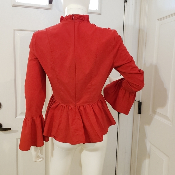 Amaryllis red bell sleeve top size Small/Medium - Picture 5 of 9